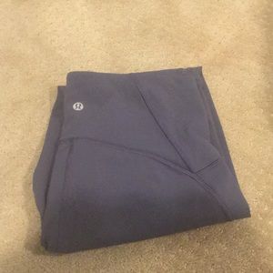 Colbalt blue 7/8 lulu leggings with mesh